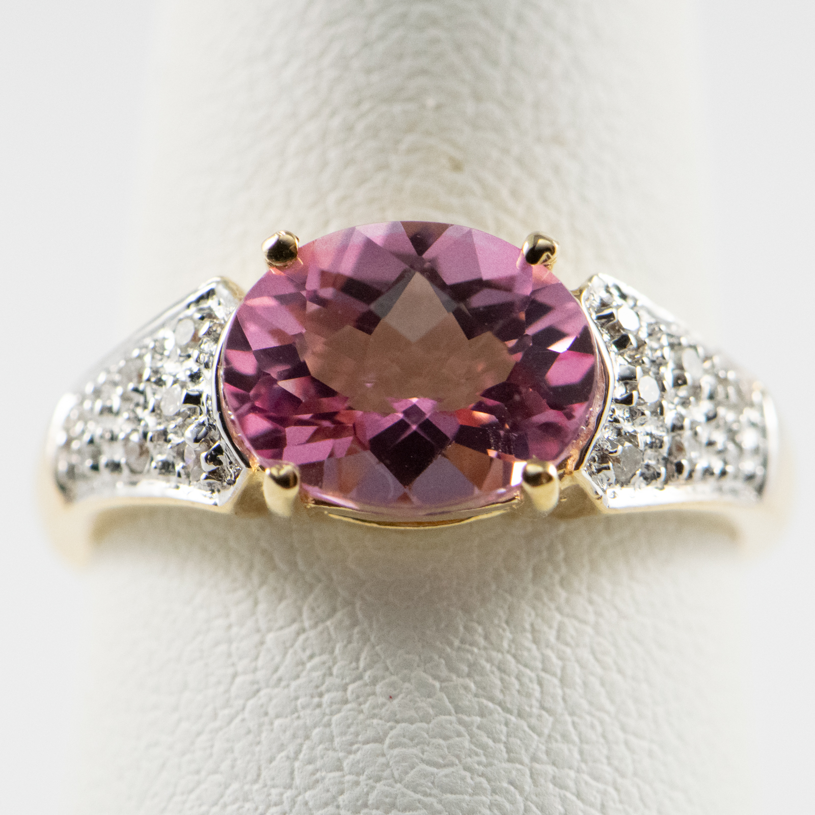 14 K Pink Tourmaline and Dias Ring 2