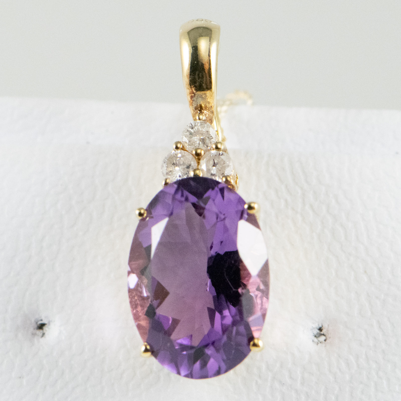 14 K Y Oval Amethyst Pendant Enheanser 8