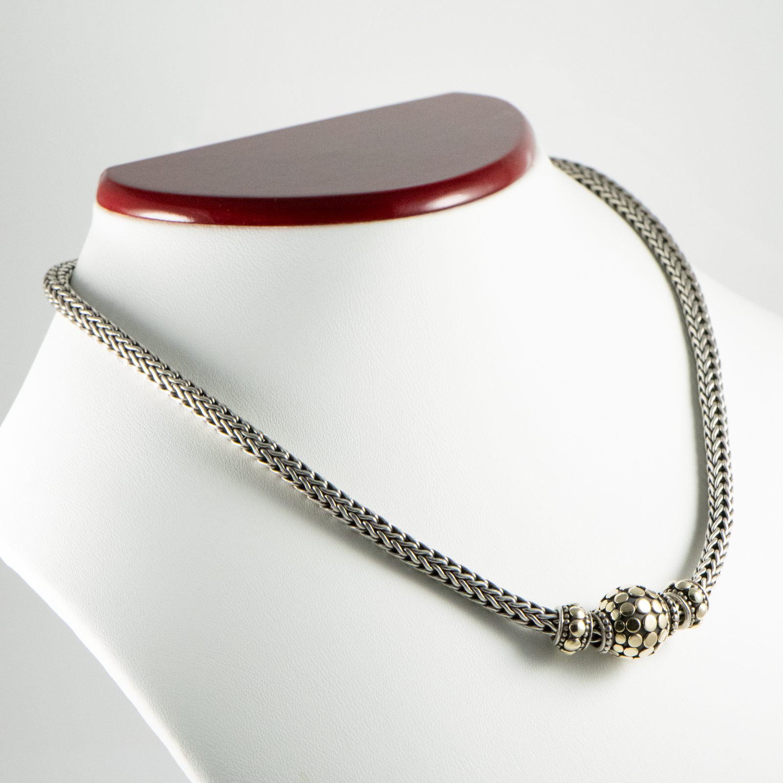 John Hardy Sterling Silver 3 Bead 18 K Gold Dot 8