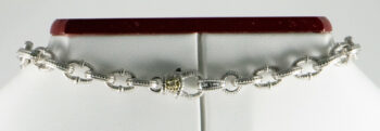 Judith Ripka 18 K and 925 Texture Links Necklace 10