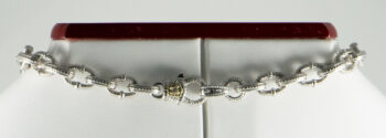 Judith Ripka 18 K and 925 Texture Links Necklace 11