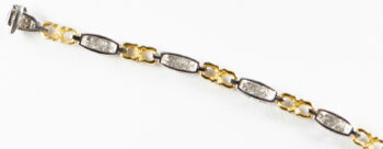 14 K Two Tone 1 00 CT Diamond square Bracelet 5