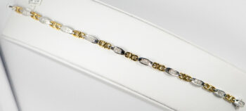 14 K Two Tone 1 00 CT Diamond square Bracelet 3
