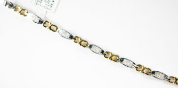 14 K Two Tone 1 00 CT Diamond square Bracelet 8