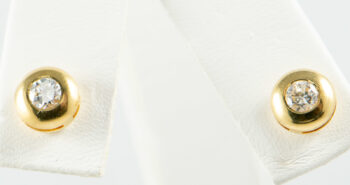 18 K Yellow Diamond Stud Earrings 1