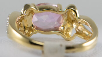 14 K Pink Tourmaline and Diamonds 14