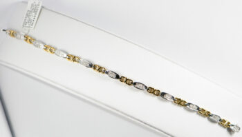 14 K Two Tone 1 00 CT Diamond square Bracelet 1