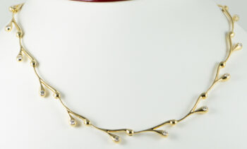 18 K Y Gold Necklace with Diamonds Set 2