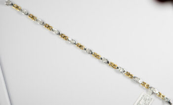 14 K Two Tone 1 00 CT Diamond square Bracelet 6