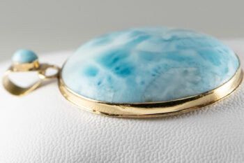 14 K Large Larimar Pendant 12