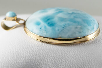 14 K Large Larimar Pendant 13