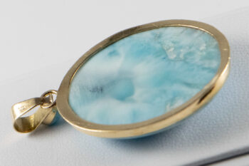 14 K Large Larimar Pendant 5