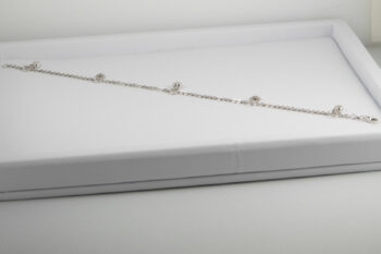 14 K White Gold Anklet Bracelet with Hearts 11