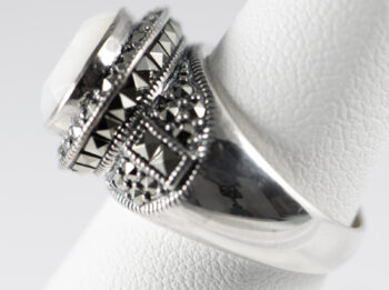 Sterling Silver 925 Ring with White Quartz Stone 3