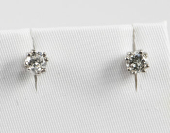 New 14 K White Gold Diamond Stud Earrings 5
