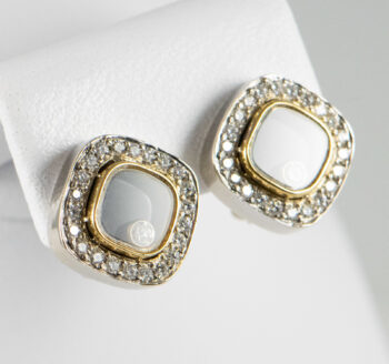 Birks 18 K Happy Floating Diamond Square Earrings 6