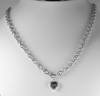 Sterling Silver Necklace with Floating CZ Charm 6