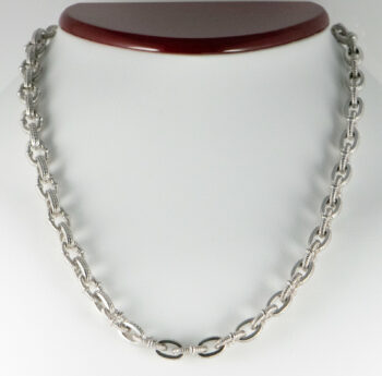 Judith Ripka 18 K and 925 Texture Links Necklace 2