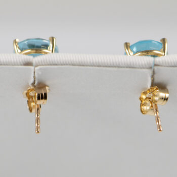 10 K Y Gold Blue Oval Topaz Stud Earrin 11