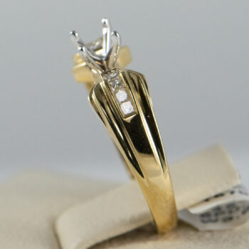 14 K Engagement Ring Mounting with Princess Cut Diamonds 10