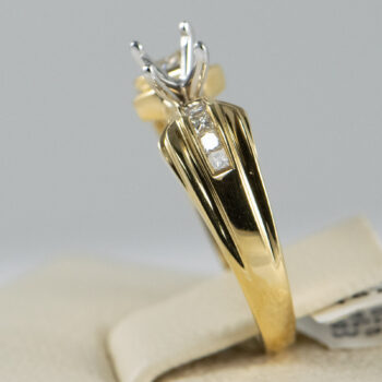 14 K Engagement Ring Mounting with Princess Cut Diamonds 11