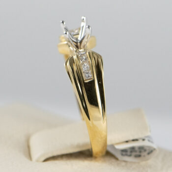 14 K Engagement Ring Mounting with Princess Cut Diamonds 12
