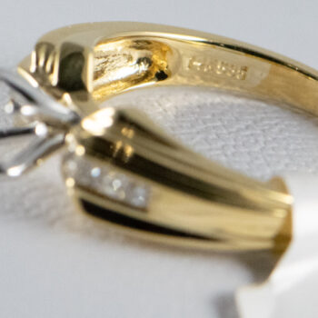 14 K Engagement Ring Mounting with Princess Cut Diamonds 17