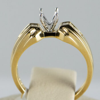 14 K Engagement Ring Mounting with Princess Cut Diamonds 2