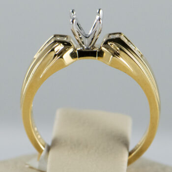 14 K Engagement Ring Mounting with Princess Cut Diamonds 3