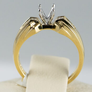 14 K Engagement Ring Mounting with Princess Cut Diamonds 4