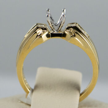 14 K Engagement Ring Mounting with Princess Cut Diamonds 5