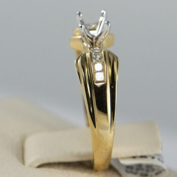 14 K Engagement Ring Mounting with Princess Cut Diamonds 9