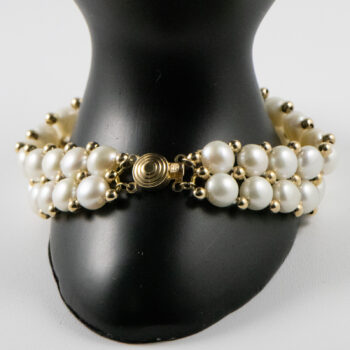 14 K Freshwater Pearl and Gold beads Bracelet 2