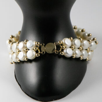 14 K Freshwater Pearl and Gold beads Bracelet 3