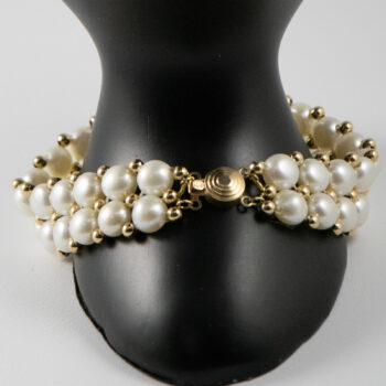 14 K Freshwater Pearl and Gold beads Bracelet 4