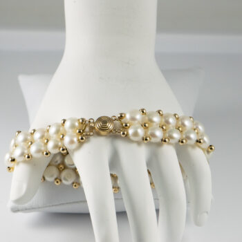 14 K Freshwater Pearl and Gold beads Bracelet 6