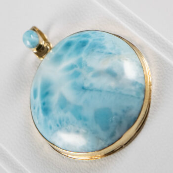 14 K Large Larimar Pendant 1