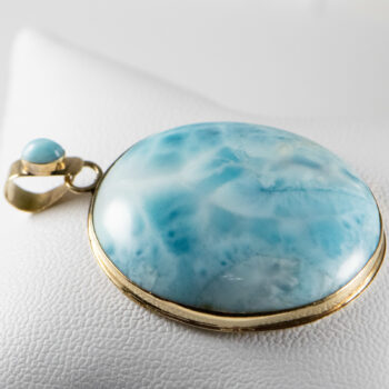 14 K Large Larimar Pendant 11