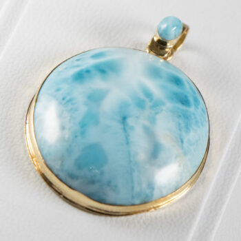 14 K Large Larimar Pendant 2