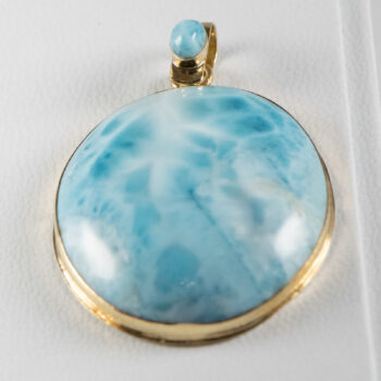 14 K Large Larimar Pendant 3