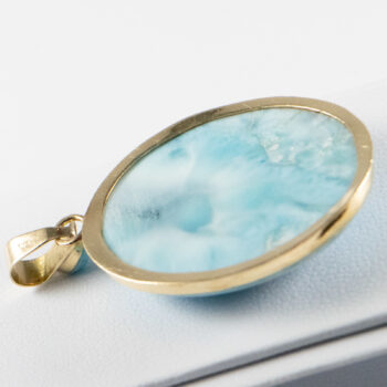 14 K Large Larimar Pendant 6