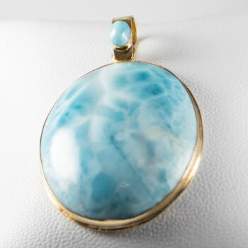 14 K Large Larimar Pendant 7