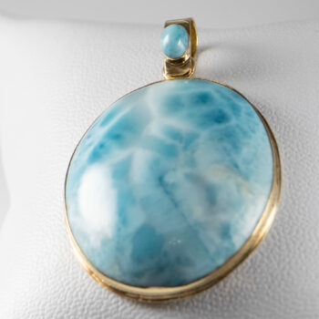 14 K Large Larimar Pendant 8