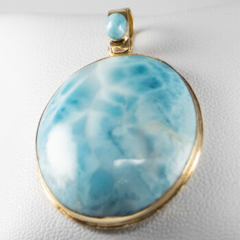 14 K Large Larimar Pendant 9