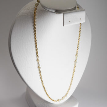 14 K Necklace Loop Chain with Pearls 2