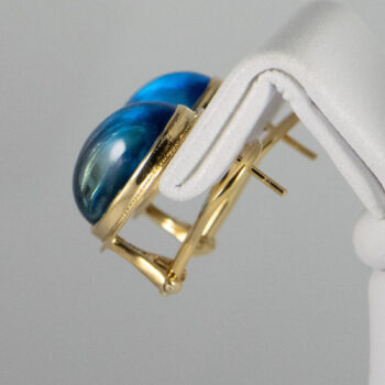 14 K Oval Cabochon Blue Topaz 10