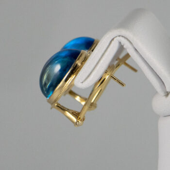14 K Oval Cabochon Blue Topaz 11