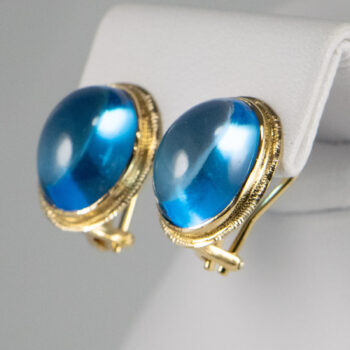 14 K Oval Cabochon Blue Topaz 9