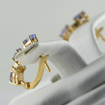 14 K Oval Tanzanite Earrings with Diamonds 11