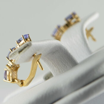 14 K Oval Tanzanite Earrings with Diamonds 12